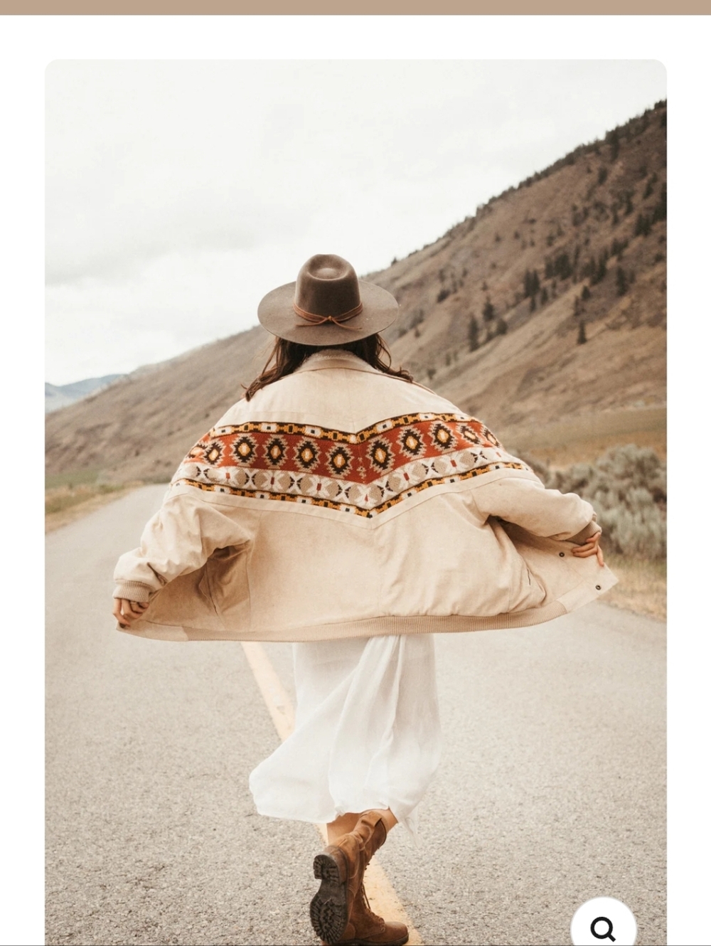 Oversized Beige Teddy Jacket with Aztec Detail - Picture 11 of 13